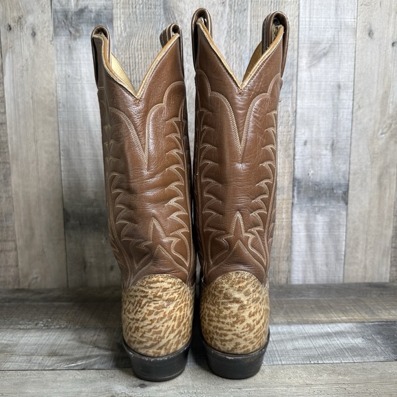 Mens Tony Lama 1960s Gold Label Antelope Leather Western Cowboy Boots Size 8 B - Picture 7 of 11